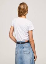 Pepe Jeans peruslogollinen t-paita naiset valkoinen TB00416 - Image 4
