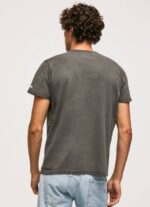 Pepe Jeans pesty ja värjätty puuvillainen t-paita miehet pesty mustaksi TB00941 - Image 3