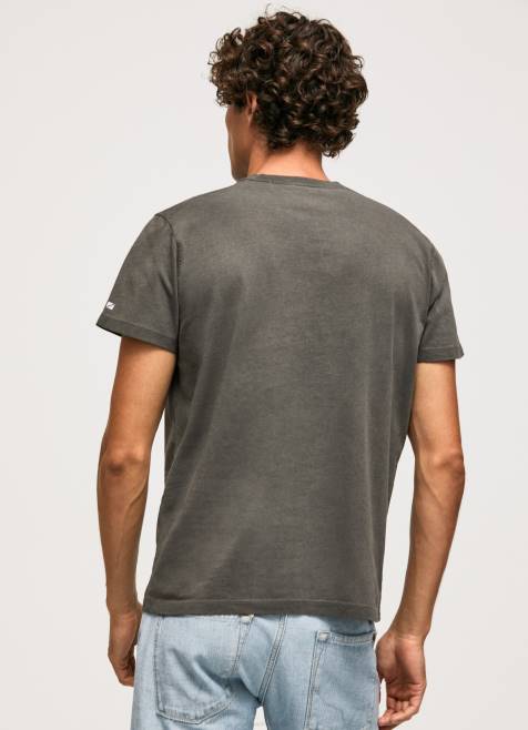 Pepe Jeans pesty ja värjätty puuvillainen t-paita miehet pesty mustaksi TB00941 - Image 3