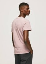 Pepe Jeans pesty ja värjätty puuvillainen t-paita miehet valkaisuaine pinkki TB00928 - Image 4