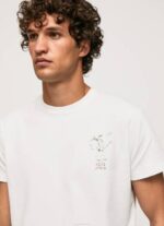 Pepe Jeans pesty ja värjätty puuvillainen t-paita miehet valkoinen TB00942 - Image 3