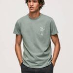 Pepe Jeans pesty ja värjätty puuvillainen t-paita miehet valu TB00925