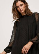 Pepe Jeans pistekuvioinen minimekko naiset musta TB00207 - Image 3