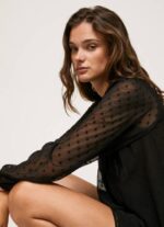 Pepe Jeans pistekuvioinen minimekko naiset musta TB00207 - Image 5