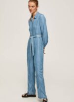 Pepe Jeans pitkä haalari, jossa vyöyksityiskohta naiset sininen TB00192
