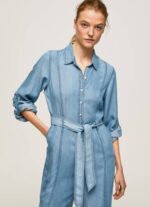 Pepe Jeans pitkä haalari, jossa vyöyksityiskohta naiset sininen TB00192 - Image 3
