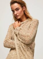 Pepe Jeans pitkä harjakattoinen neuletakki naiset kivi TB00234 - Image 3