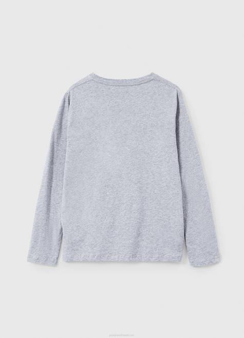 Pepe Jeans pitkähihainen logollinen t-paita edessä poika harmaa marli TB001631 - Image 4
