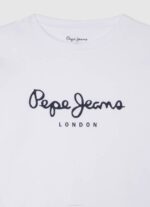 Pepe Jeans pitkähihainen logollinen t-paita edessä poika valkoinen TB001619 - Image 3