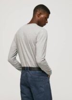 Pepe Jeans pitkähihainen puuvillainen t-paita miehet harmaa marli TB001006 - Image 4