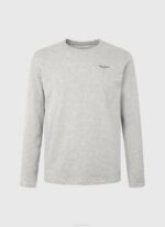 Pepe Jeans pitkähihainen puuvillainen t-paita miehet harmaa marli TB001006 - Image 5