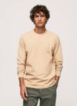 Pepe Jeans pitkähihainen puuvillainen t-paita miehet kivi TB00913 - Image 2