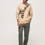 Pepe Jeans pitkähihainen puuvillainen t-paita miehet kivi TB00913