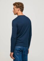 Pepe Jeans pitkähihainen puuvillainen t-paita miehet laivasto TB001009 - Image 4