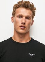 Pepe Jeans pitkähihainen puuvillainen t-paita miehet musta TB001008