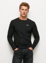 Pepe Jeans pitkähihainen puuvillainen t-paita miehet musta TB001008 - Image 3