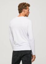 Pepe Jeans pitkähihainen puuvillainen t-paita miehet valkoinen TB001007 - Image 4
