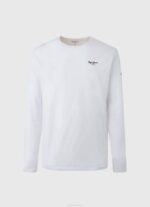 Pepe Jeans pitkähihainen puuvillainen t-paita miehet valkoinen TB001007 - Image 5