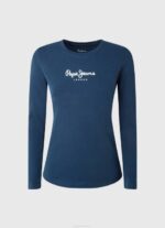 Pepe Jeans pitkähihainen puuvillainen t-paita naiset laivasto TB00472 - Image 5