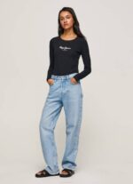 Pepe Jeans pitkähihainen puuvillainen t-paita naiset musta TB00471 - Image 2