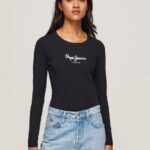 Pepe Jeans pitkähihainen puuvillainen t-paita naiset musta TB00471