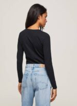 Pepe Jeans pitkähihainen puuvillainen t-paita naiset musta TB00471 - Image 4