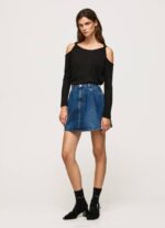 Pepe Jeans pitkähihainen t-paita, jossa olkaimet naiset musta TB00399 - Image 2