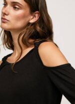Pepe Jeans pitkähihainen t-paita, jossa olkaimet naiset musta TB00399 - Image 3
