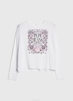 Pepe Jeans pitkähihainen t-paita maxi-logolla naiset valkoinen TB00389 - Image 5