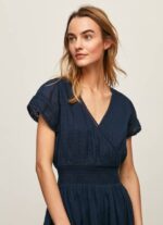 Pepe Jeans Poete brodeerattu puuvillamekko naiset dulwich TB00220 - Image 3