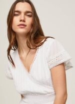 Pepe Jeans Poete brodeerattu puuvillamekko naiset valkoinen TB00165 - Image 3