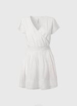 Pepe Jeans Poete brodeerattu puuvillamekko naiset valkoinen TB00165 - Image 5
