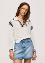 Pepe Jeans polo-tyylinen kreppipaita naiset valkoinen TB00250