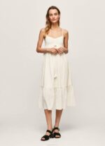 Pepe Jeans prue puuvillainen dobby-mekko naiset valkoinen TB00221 - Image 2
