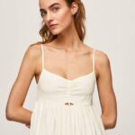 Pepe Jeans prue puuvillainen dobby-mekko naiset valkoinen TB00221
