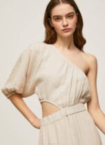 Pepe Jeans pua epäsymmetrinen pellavamekko naiset kivi TB00202 - Image 3