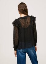 Pepe Jeans puoliläpinäkyvä plumetipusero naiset musta TB00328 - Image 4
