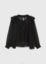 Pepe Jeans puoliläpinäkyvä plumetipusero naiset musta TB00328 - Image 5