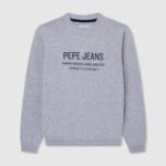 Pepe Jeans puuvillainen brodeerattu logopaita poika harmaa marli TB001588