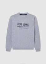Pepe Jeans puuvillainen brodeerattu logopaita poika harmaa marli TB001588