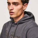 Pepe Jeans puuvillainen huppari miehet pesty mustaksi TB00875