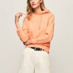 Pepe Jeans puuvillainen huppari naiset persikka TB00282