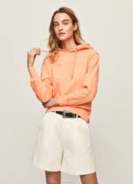 Pepe Jeans puuvillainen huppari naiset persikka TB00282