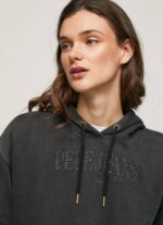 Pepe Jeans puuvillainen huppari naiset pesty mustaksi TB00281 - Image 2