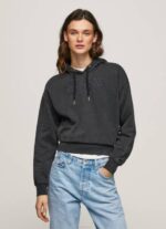 Pepe Jeans puuvillainen huppari naiset pesty mustaksi TB00281