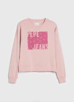Pepe Jeans puuvillainen logopusero naiset samea vaaleanpunainen TB00285 - Image 5