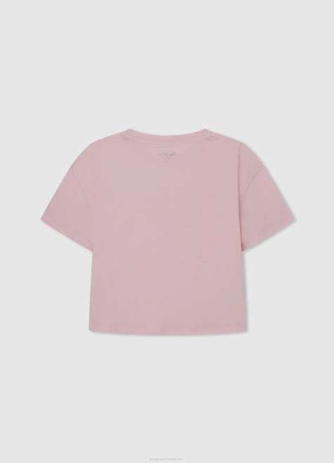 Pepe Jeans puuvillainen off-shoulder t-paita tyttö pehmeä pinkki TB001441 - Image 2