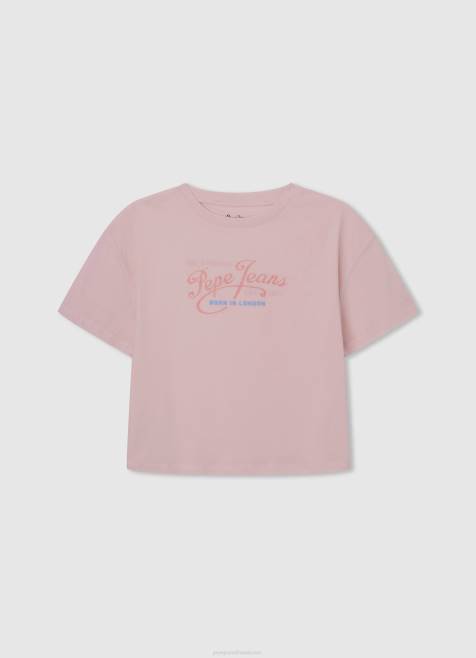 Pepe Jeans puuvillainen off-shoulder t-paita tyttö pehmeä pinkki TB001441 - Image 1