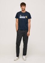 Pepe Jeans puuvillainen t-paita, jossa harjalogo miehet dulwich TB00932 - Image 2