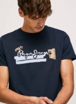 Pepe Jeans puuvillainen t-paita, jossa harjalogo miehet dulwich TB00932